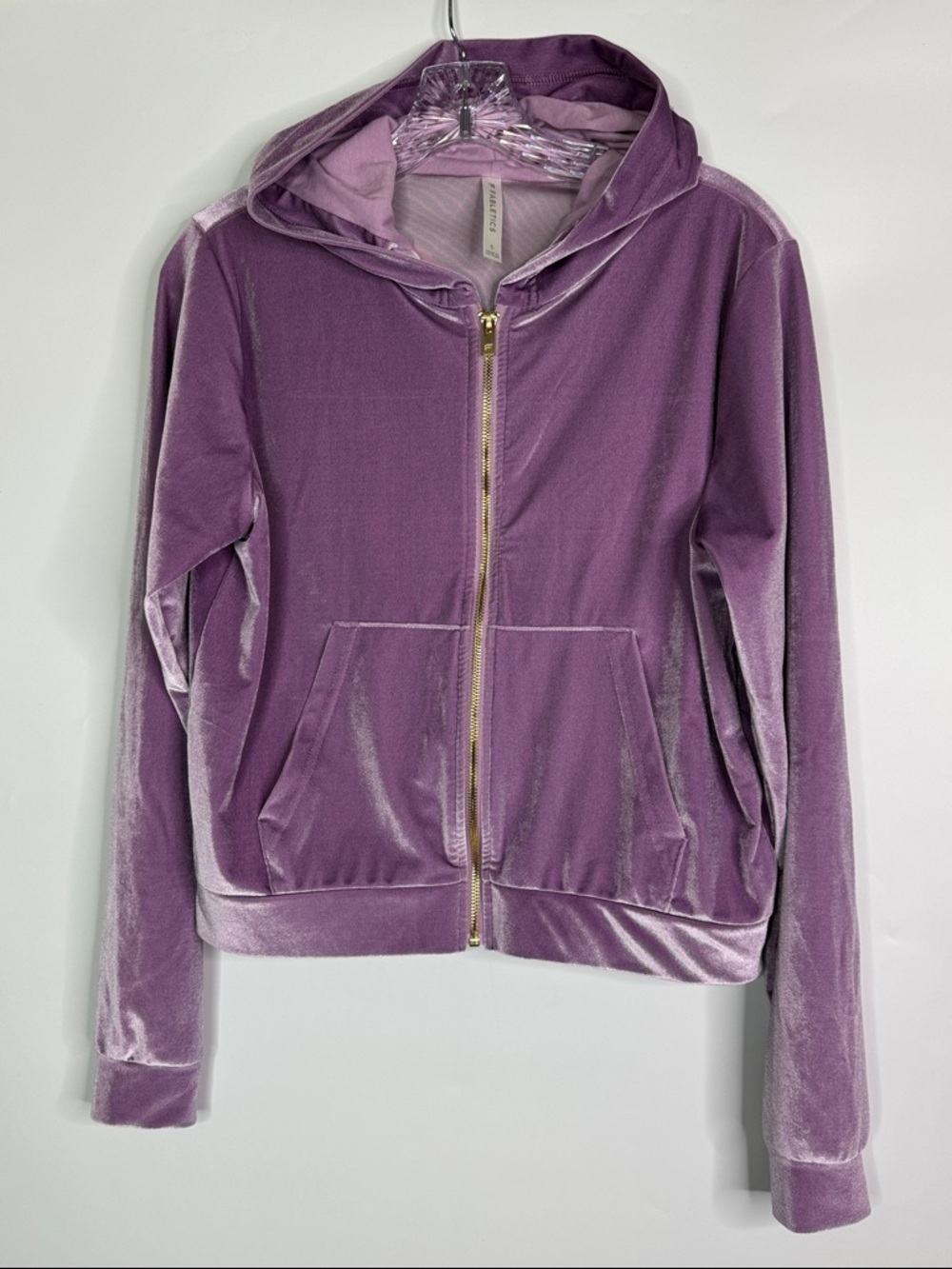 Fabletics Donna Velour Lilac Purple Full Zip Sweatshirt Size Small